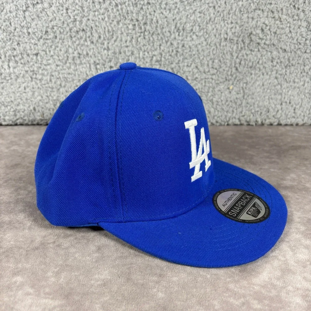 KIPA Hat Men OS Royal Blue LA Logo Snapback Flat Brim Premium Headwear New